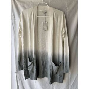 Barefoot Dreams Luxeblend Ombre Raglan Cardigan in Waterfall Size Small
